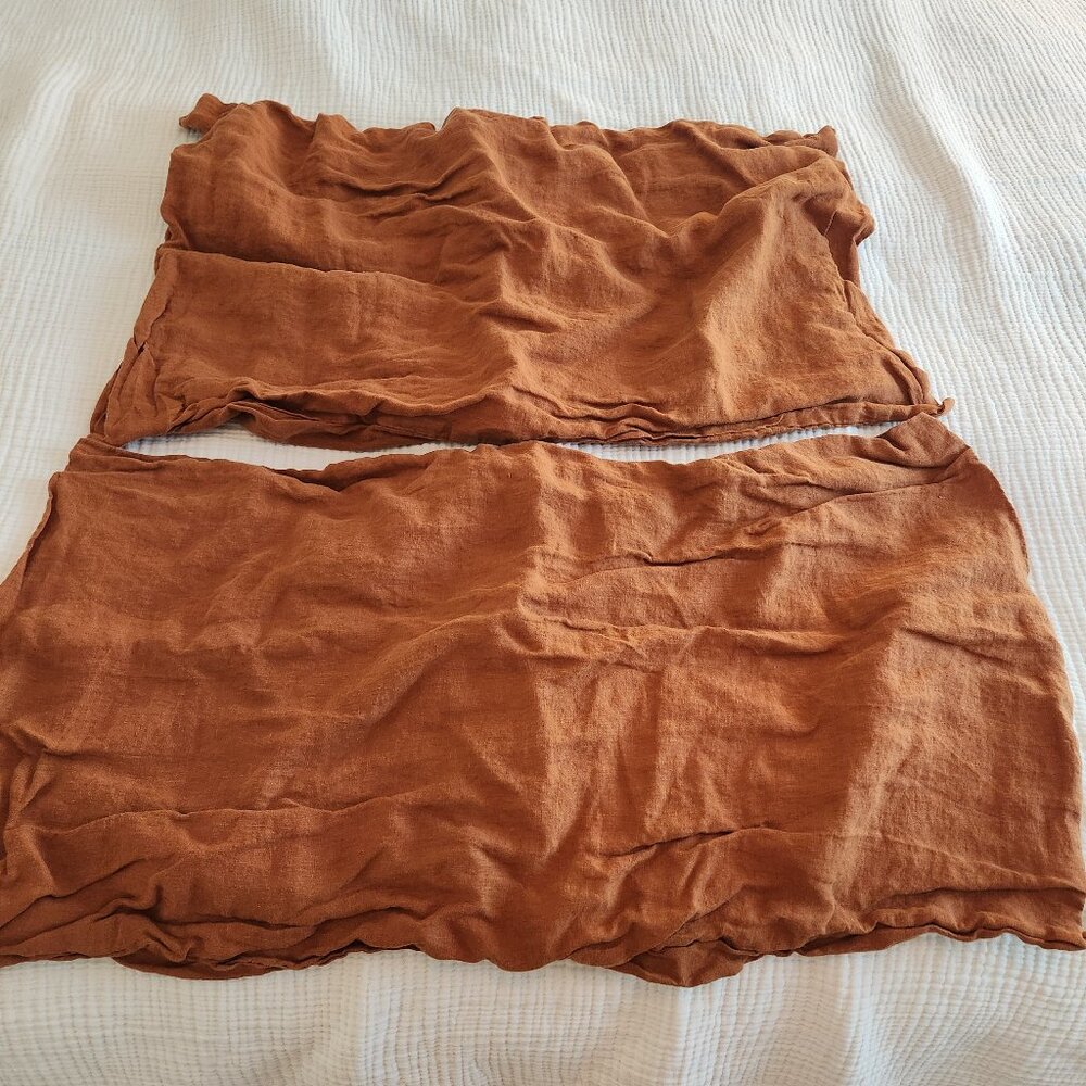 Linen Pillow Sham Set King Size